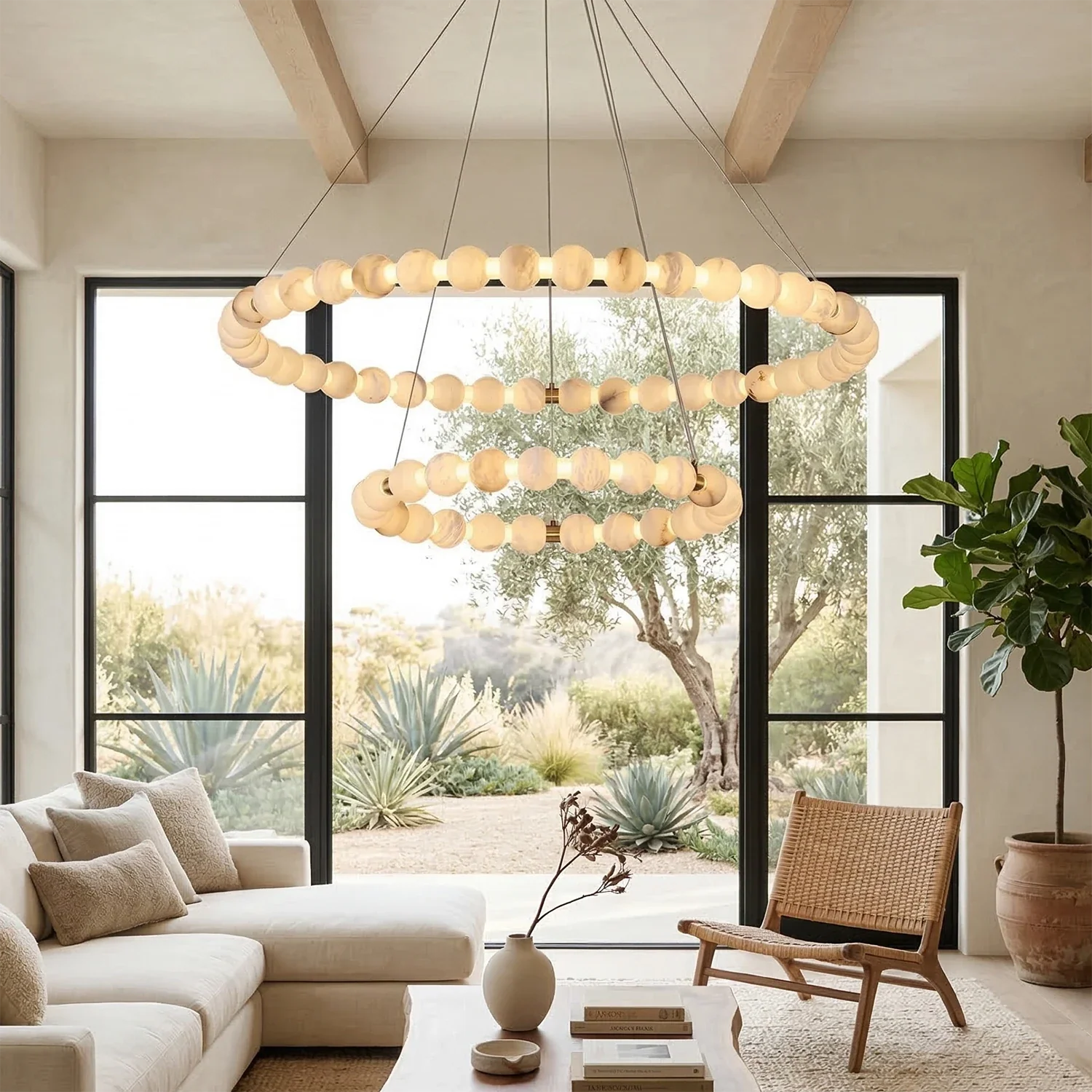 Aura Alabaster Orb Chandelier