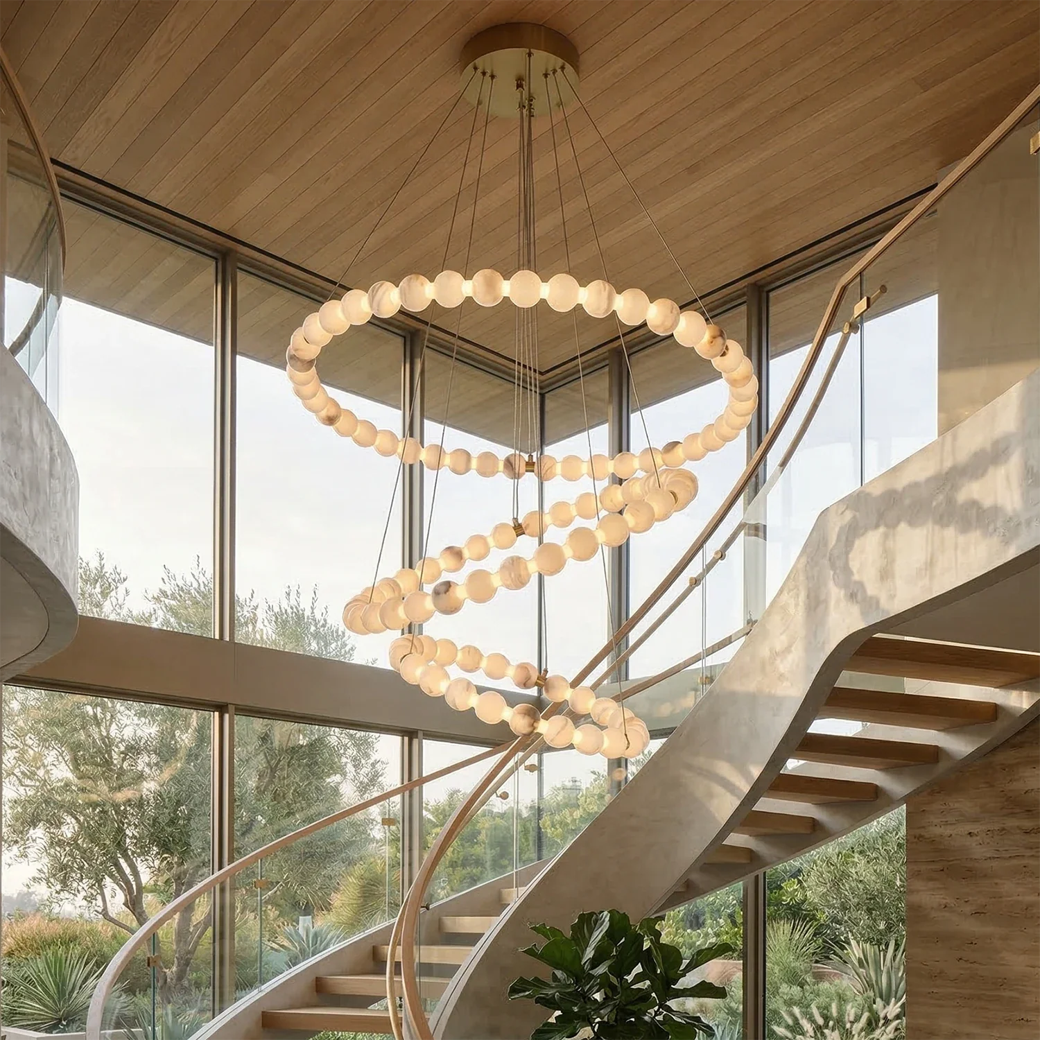 Aura Alabaster Orb Chandelier