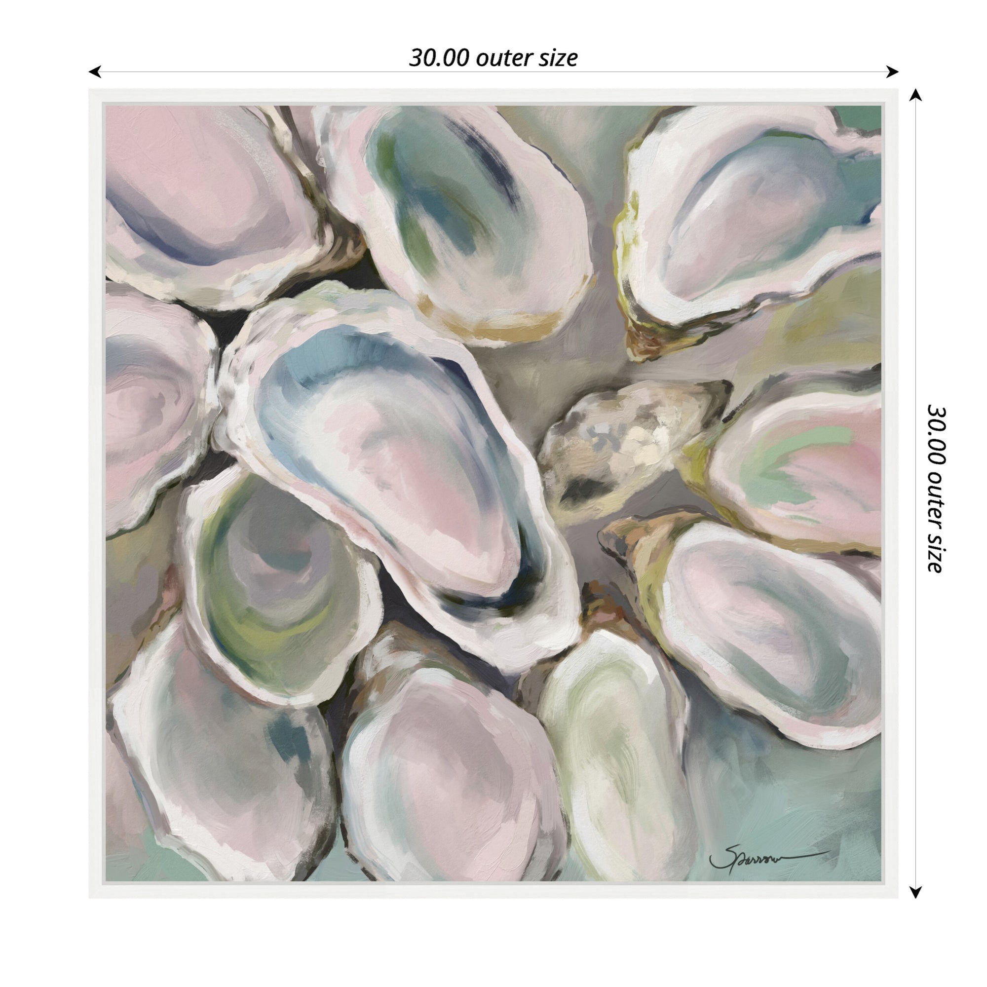 Sylvie Oyster Roast Framed Canvas by Mary Sparrow