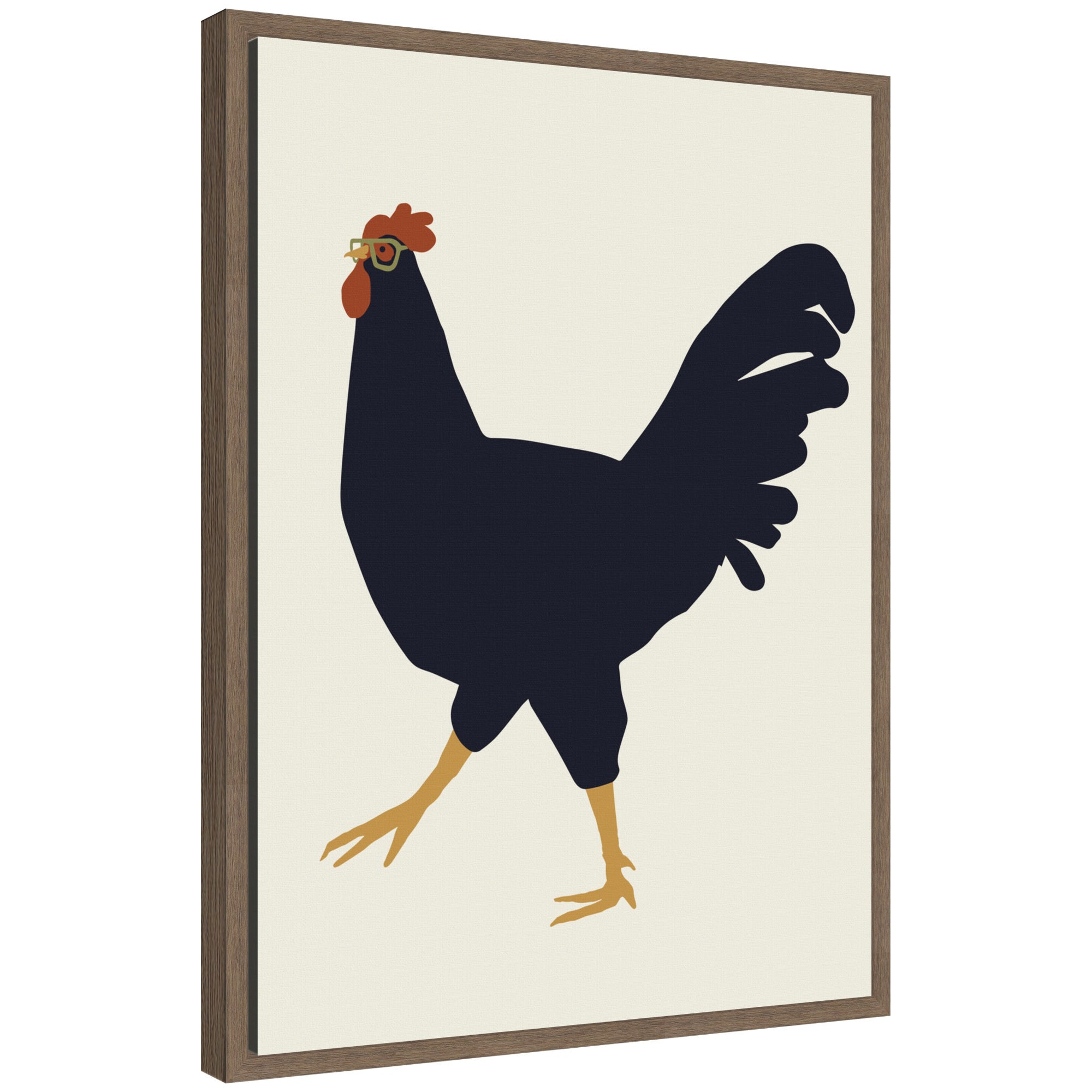Sylvie Farm Rooster Framed Canvas by Hannah Beisang