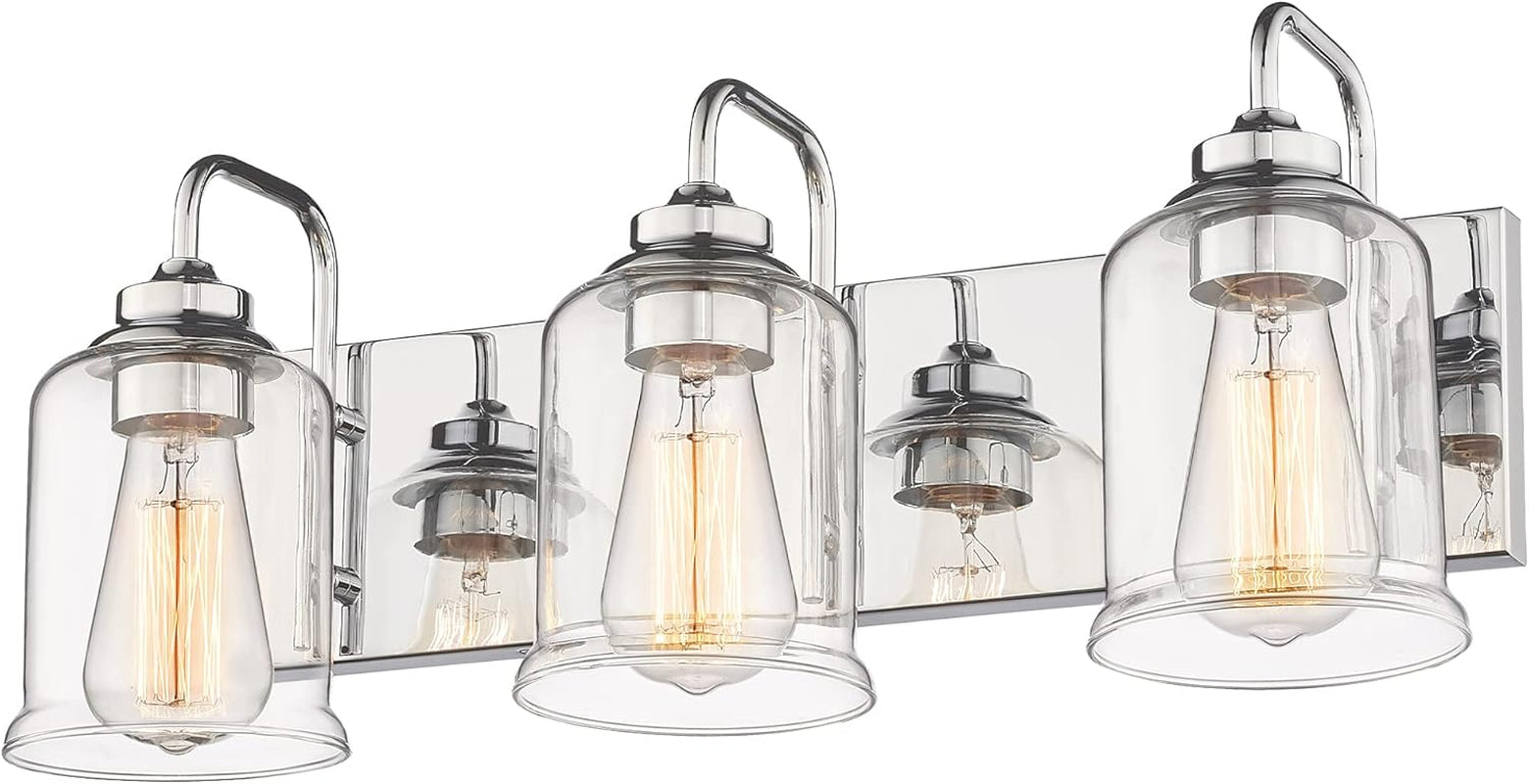 Farmhouse Glass Bathroom Vanity Light Fixture