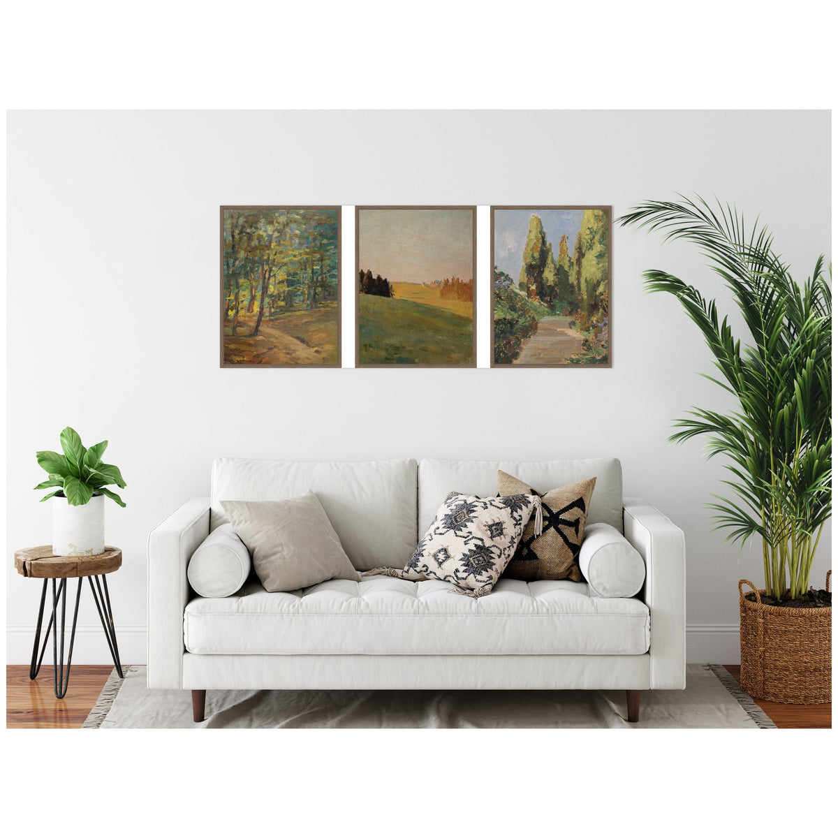 Forest Interior, Evening 1910, and Parklandschaft 3 Piece Framed Canvas Wall Art Set by Nostalgia Prints