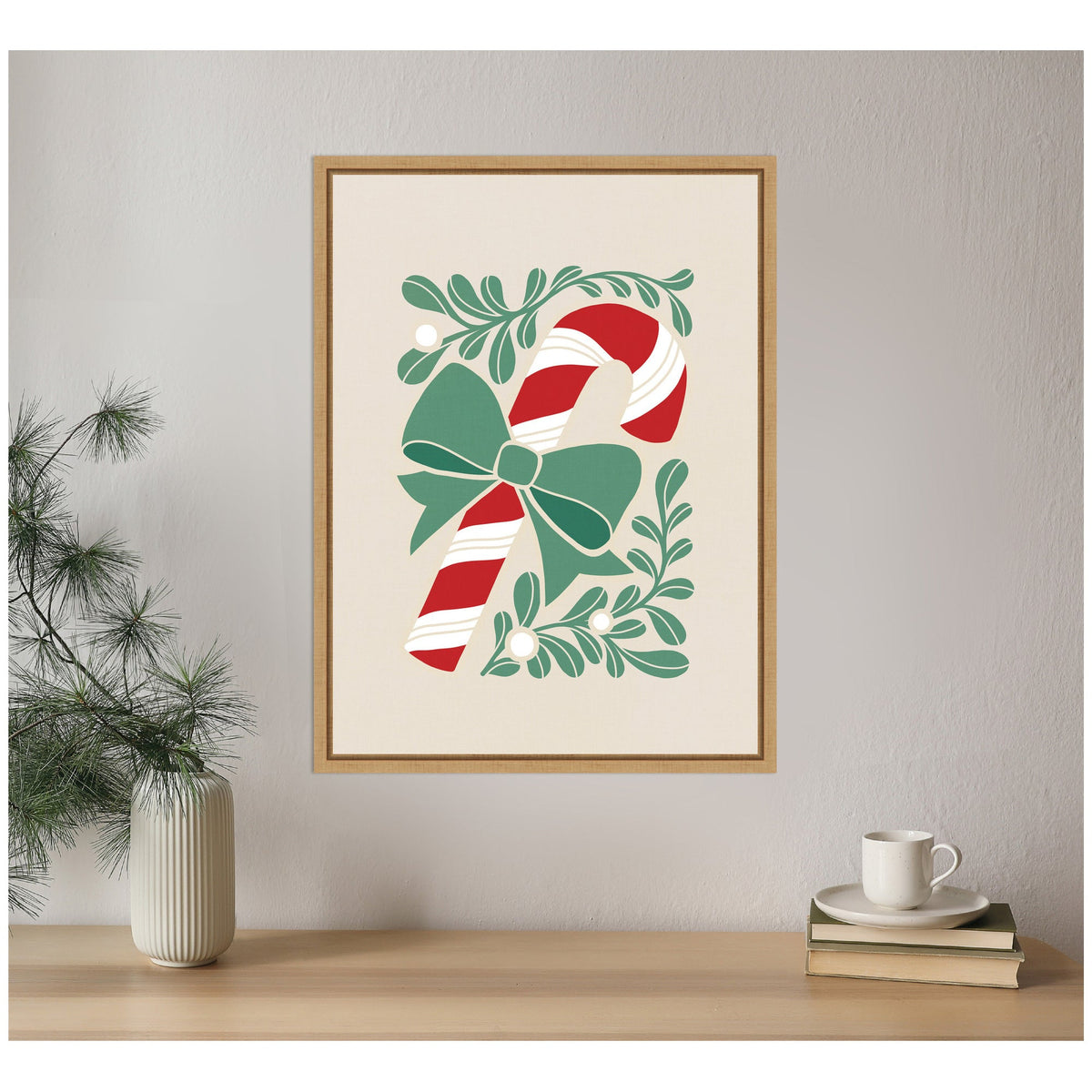 Sylvie Framed Canvas Christmas Icons Prima Set Candy Cane by Dominique Vari