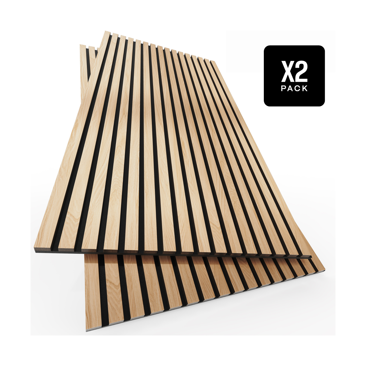 Acoustic Slat Panels: Natural Walnut / [2pcs] 94.5" x 12.6"