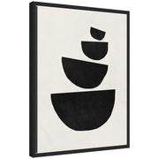 Sylvie Black Geometric Abstract 1 Framed Canvas by July Art Prints