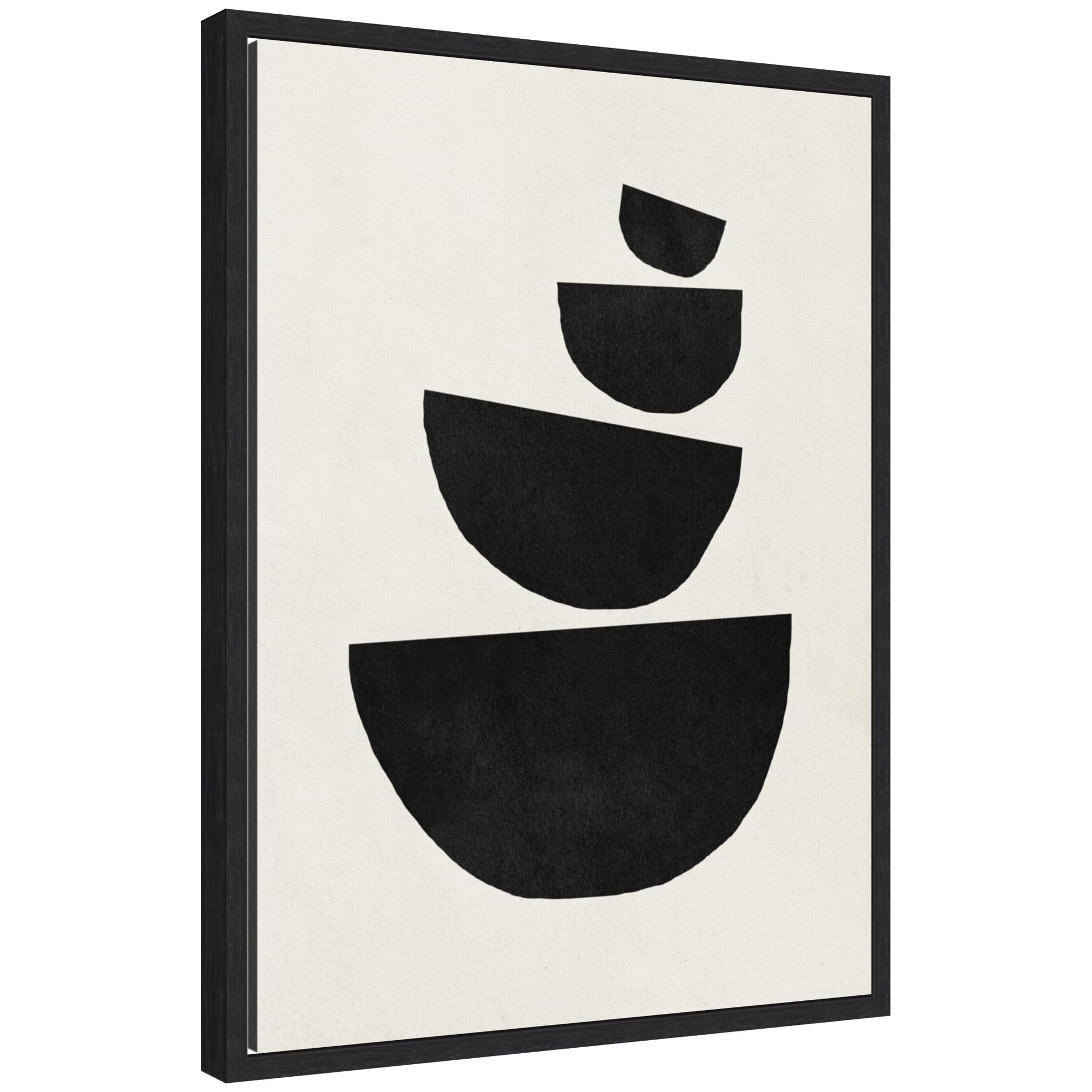 Sylvie Black Geometric Abstract 1 Framed Canvas by July Art Prints