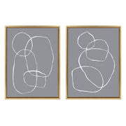 Sylvie Gray Going in Circles Framed Canvas Set by Teju Reval of SnazzyHues