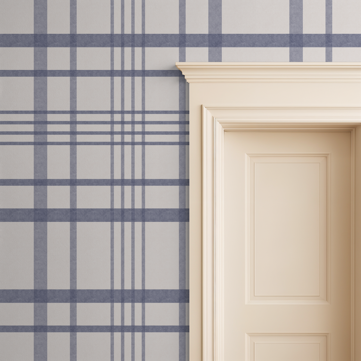 Ashford Plaid (Blue) Wallpaper