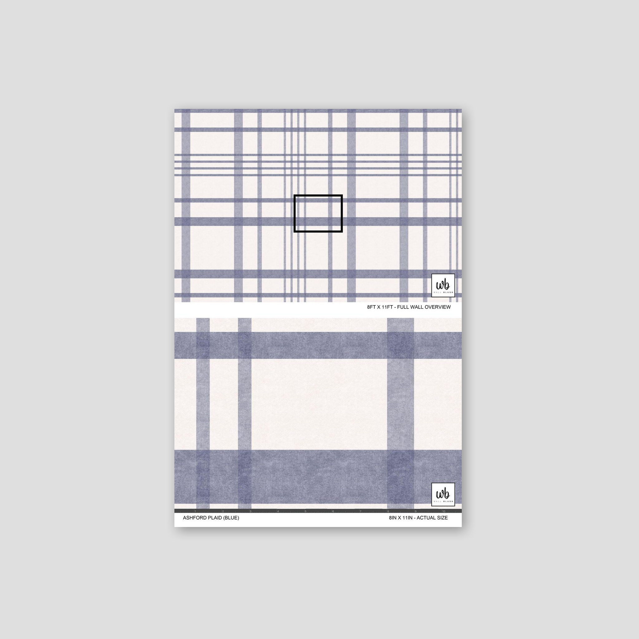 Ashford Plaid (Blue) Wallpaper