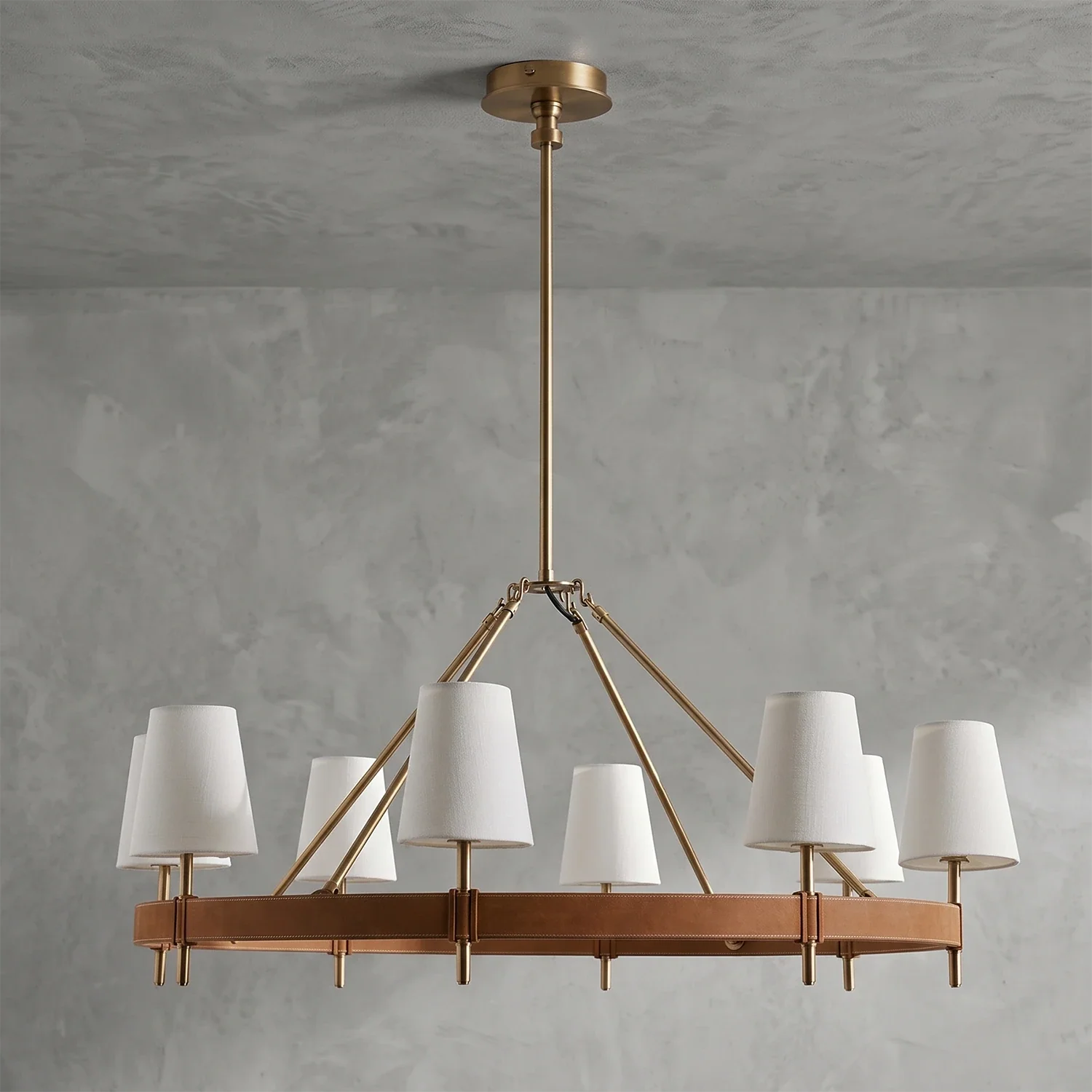 Bramley Leather & Copper Chandelier