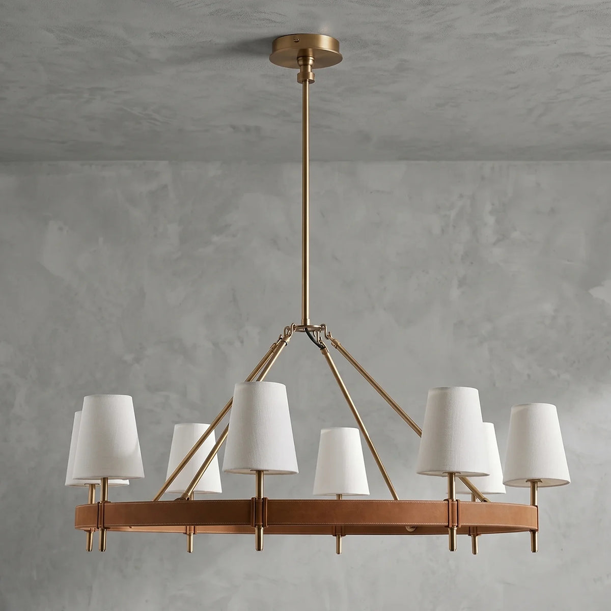 Bramley Leather & Copper Chandelier