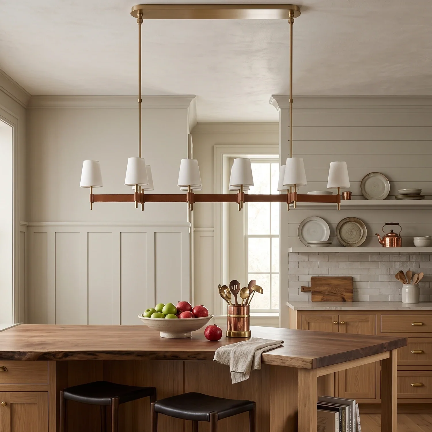 Bramley Leather & Copper Chandelier