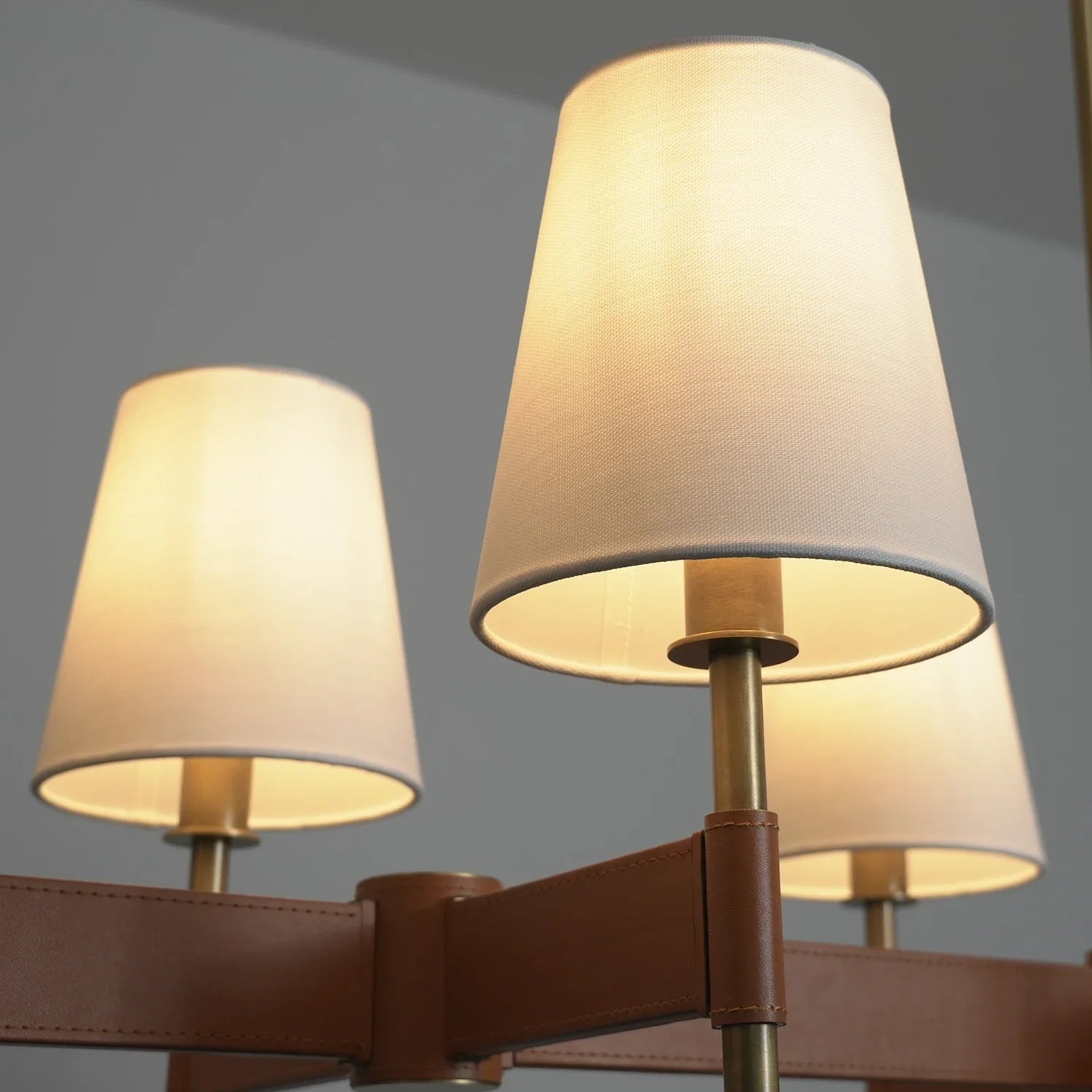 Bramley Leather & Copper Chandelier