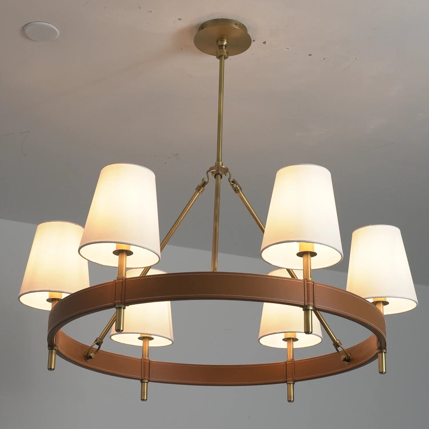 Bramley Leather & Copper Chandelier