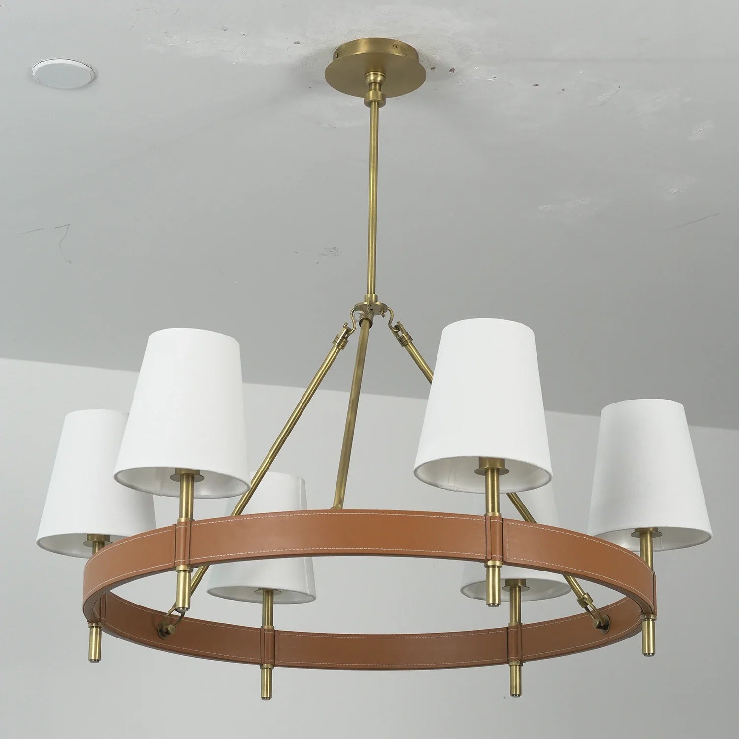 Bramley Leather & Copper Chandelier