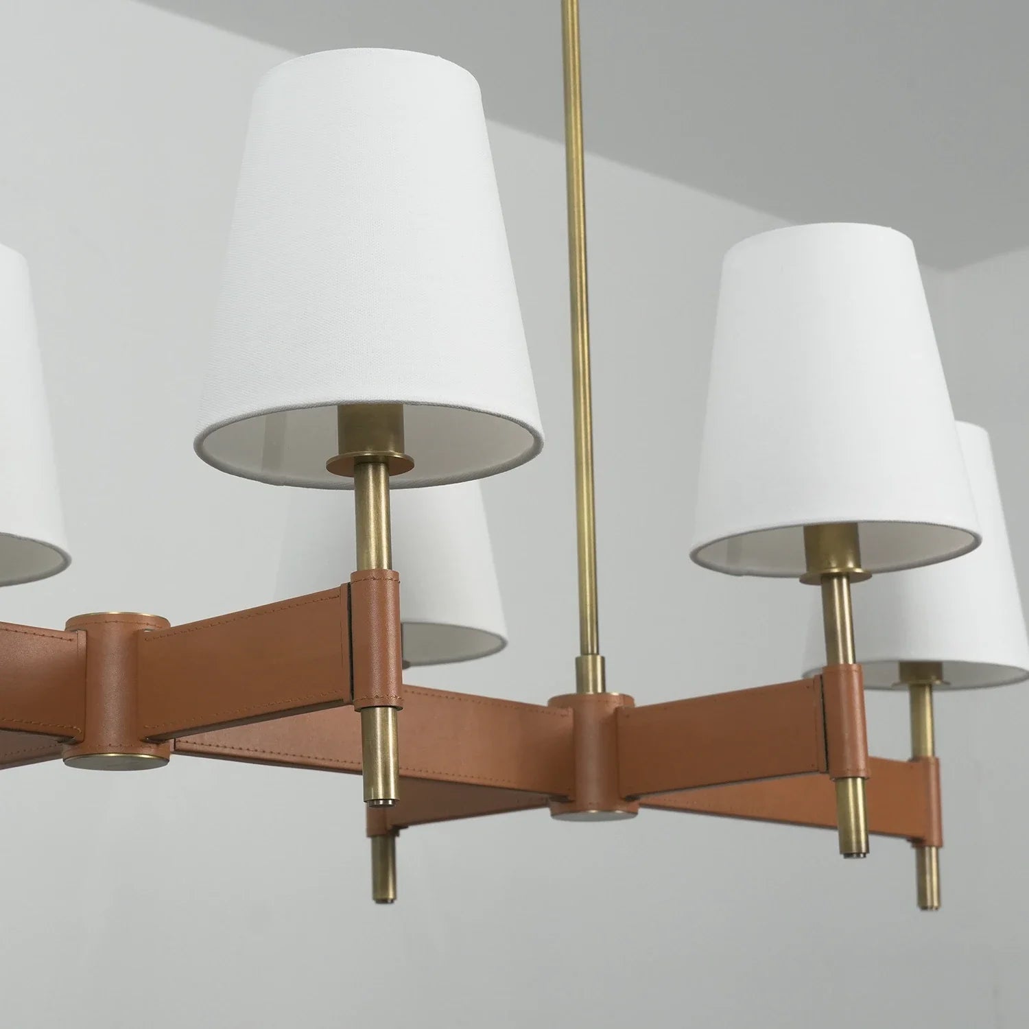 Bramley Leather & Copper Chandelier