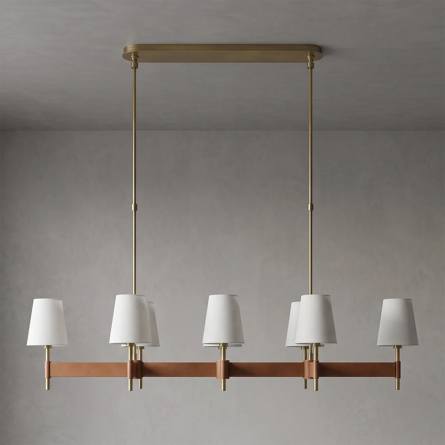 Bramley Leather & Copper Chandelier