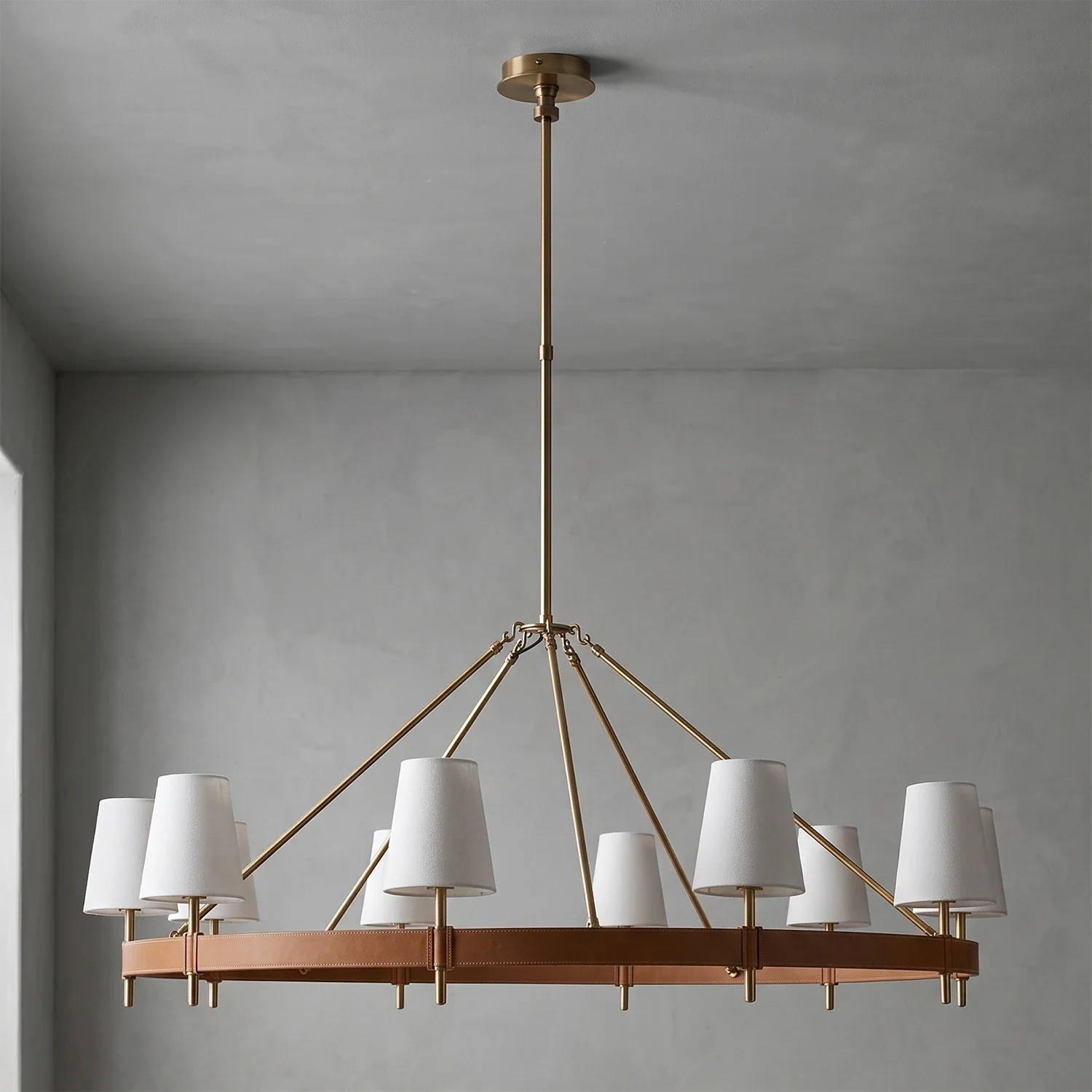 Bramley Leather & Copper Chandelier
