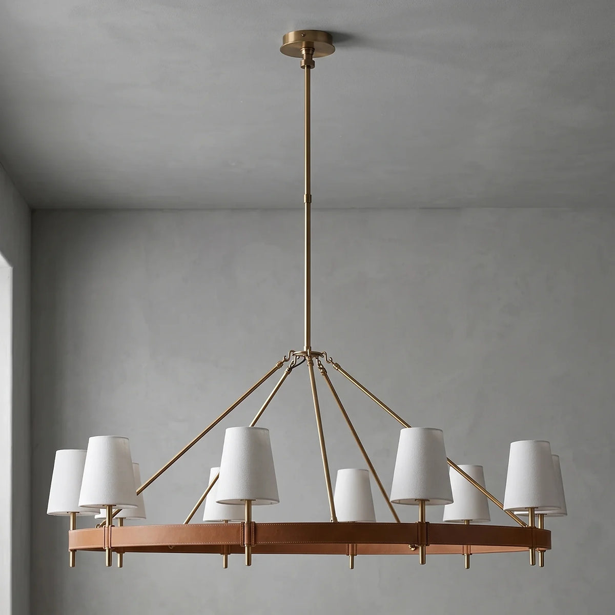 Bramley Leather & Copper Chandelier