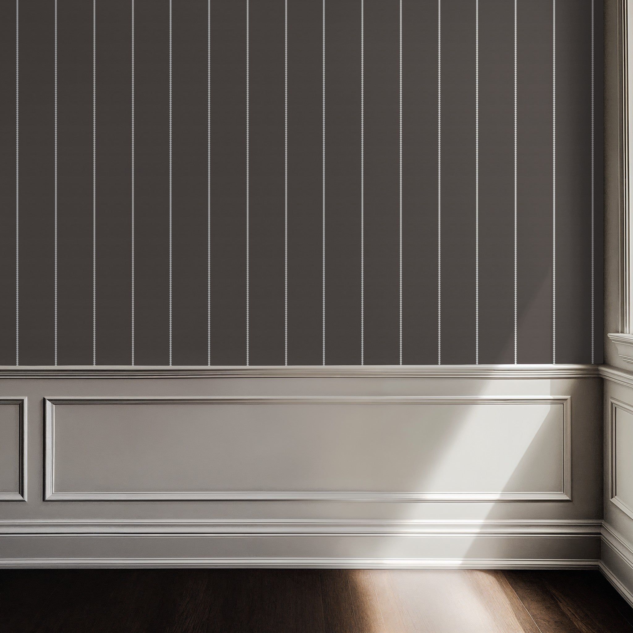 Pinstripe Dot (Brown) Wallpaper