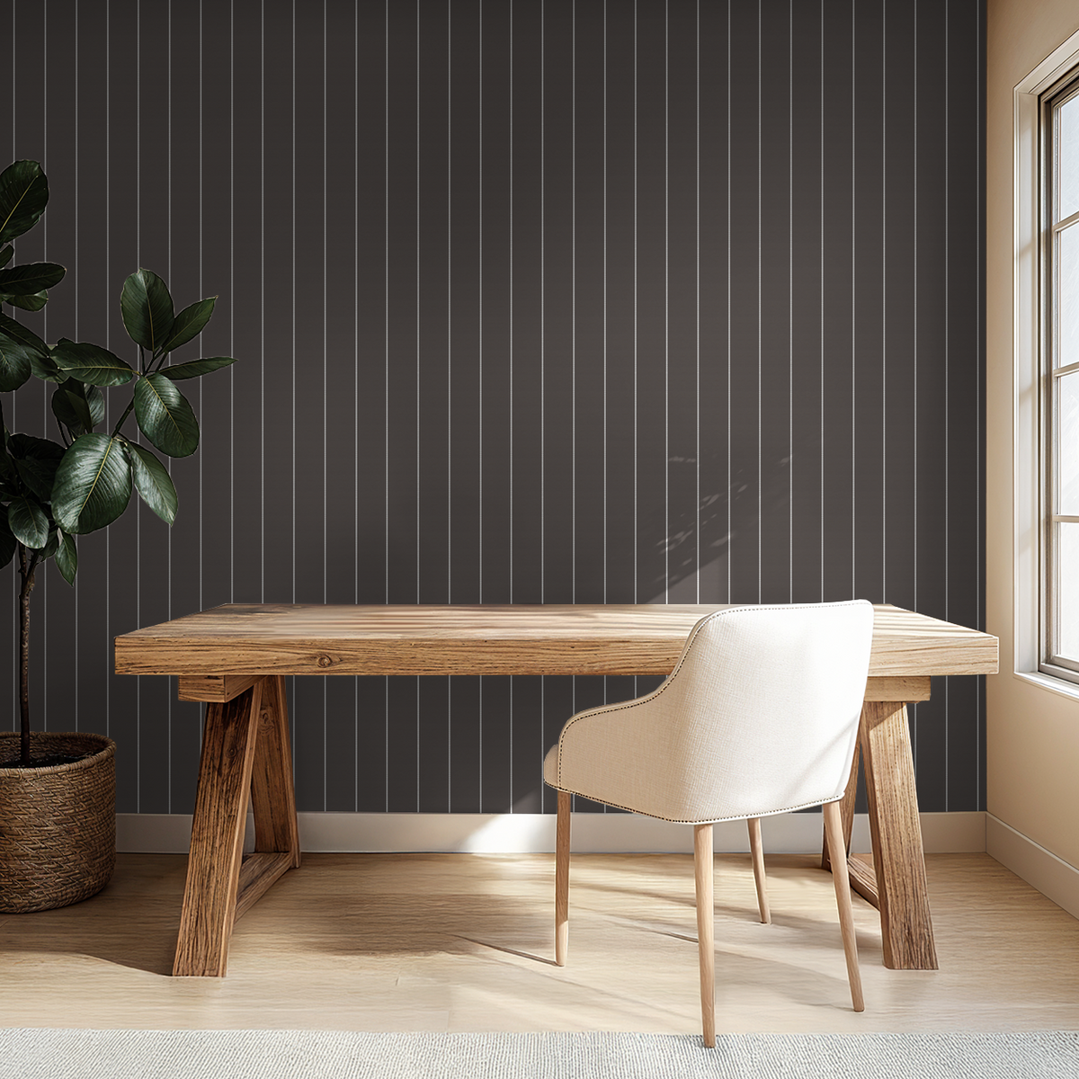 Pinstripe Dot (Brown) Wallpaper