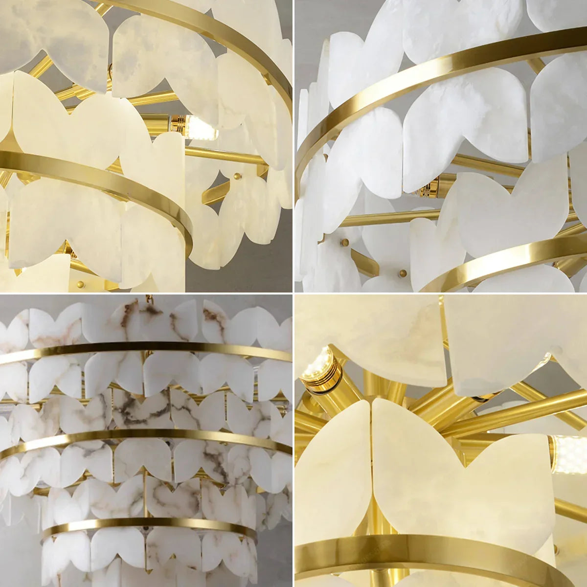 Butterfly Alabaster Round Chandelier
