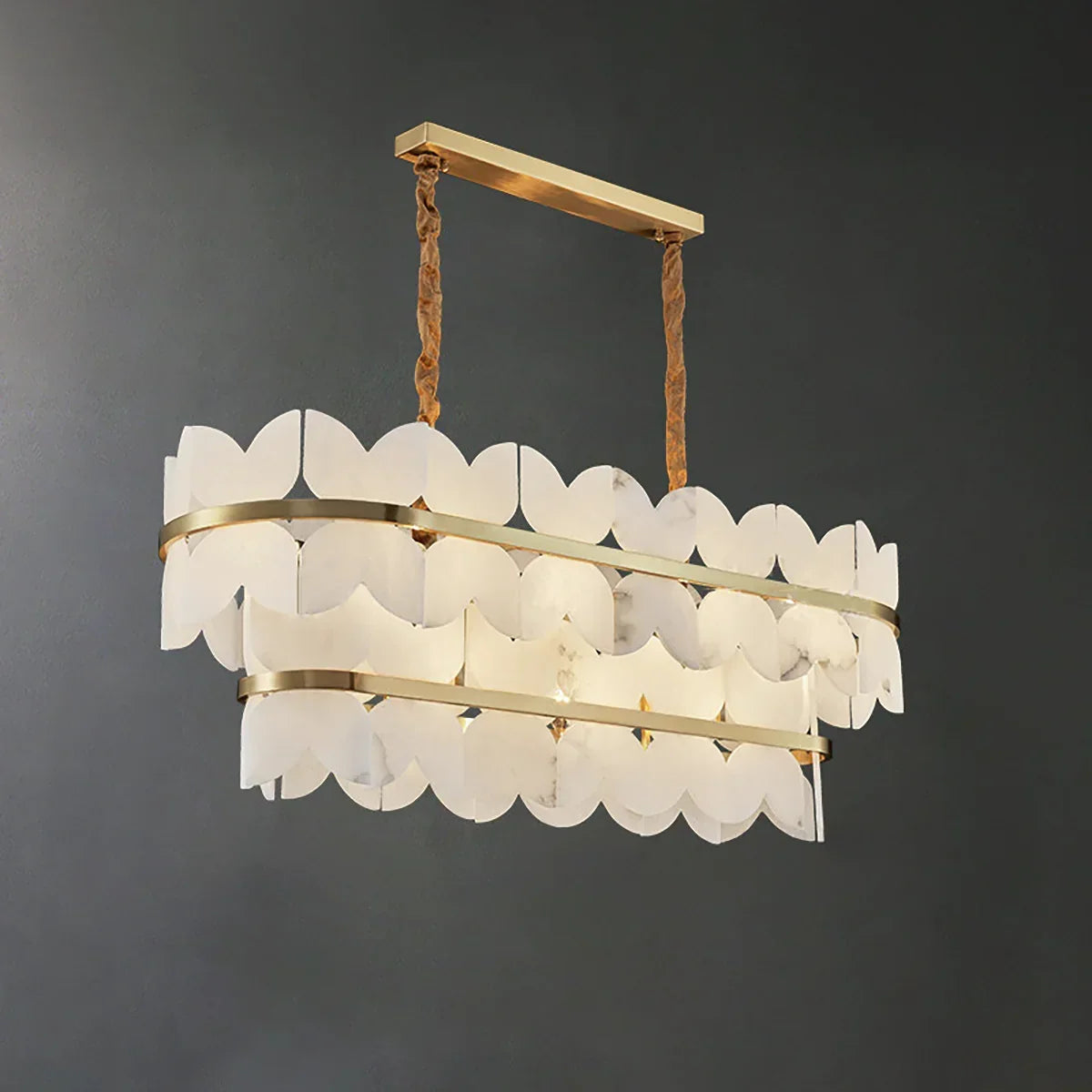 Butterfly Alabaster Round Chandelier