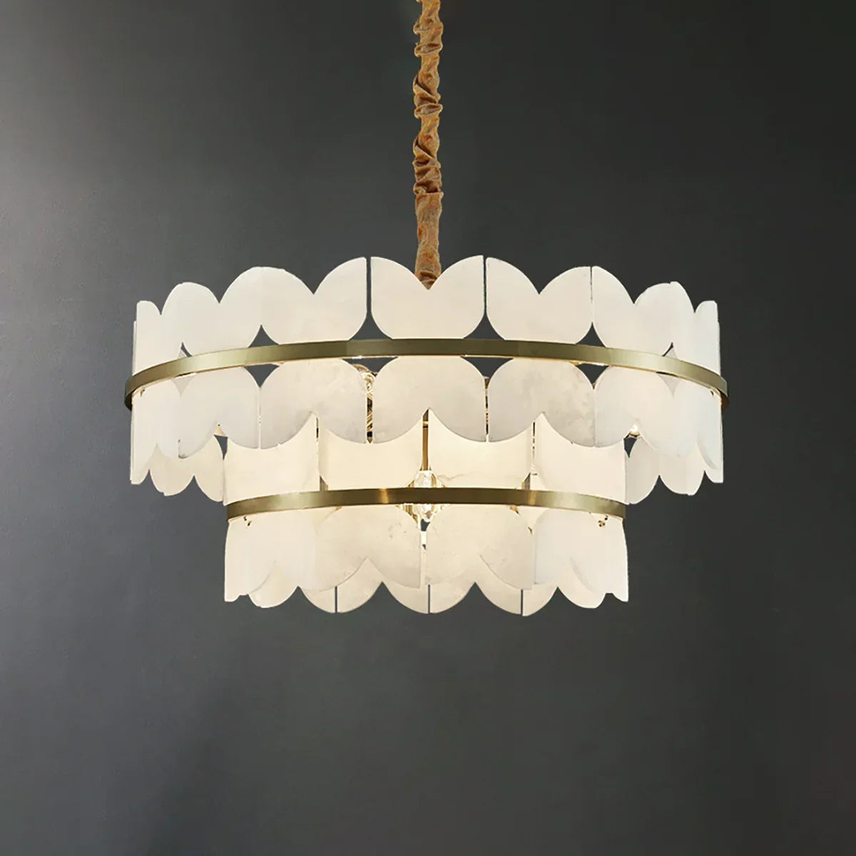 Butterfly Alabaster Round Chandelier