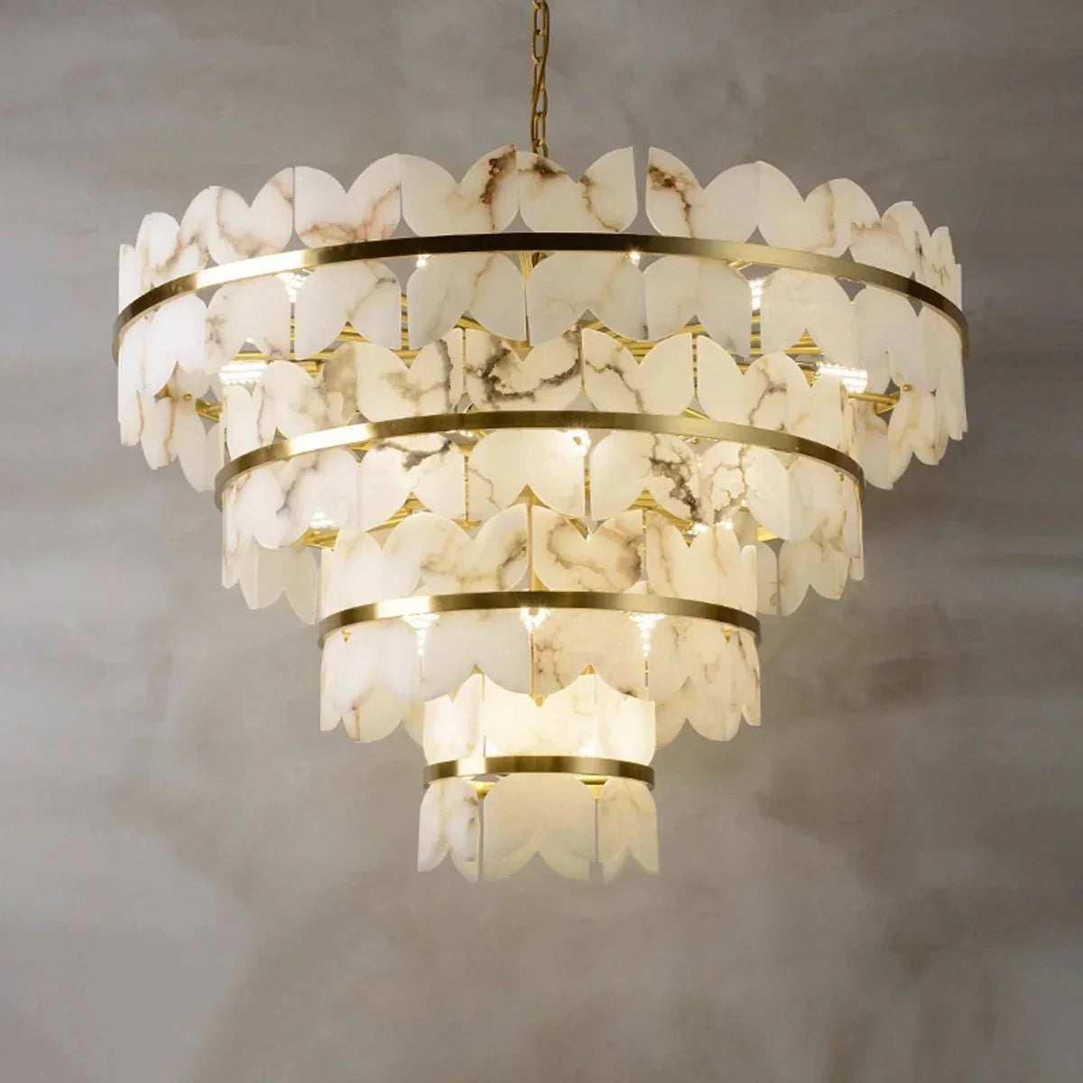 Butterfly Alabaster Round Chandelier