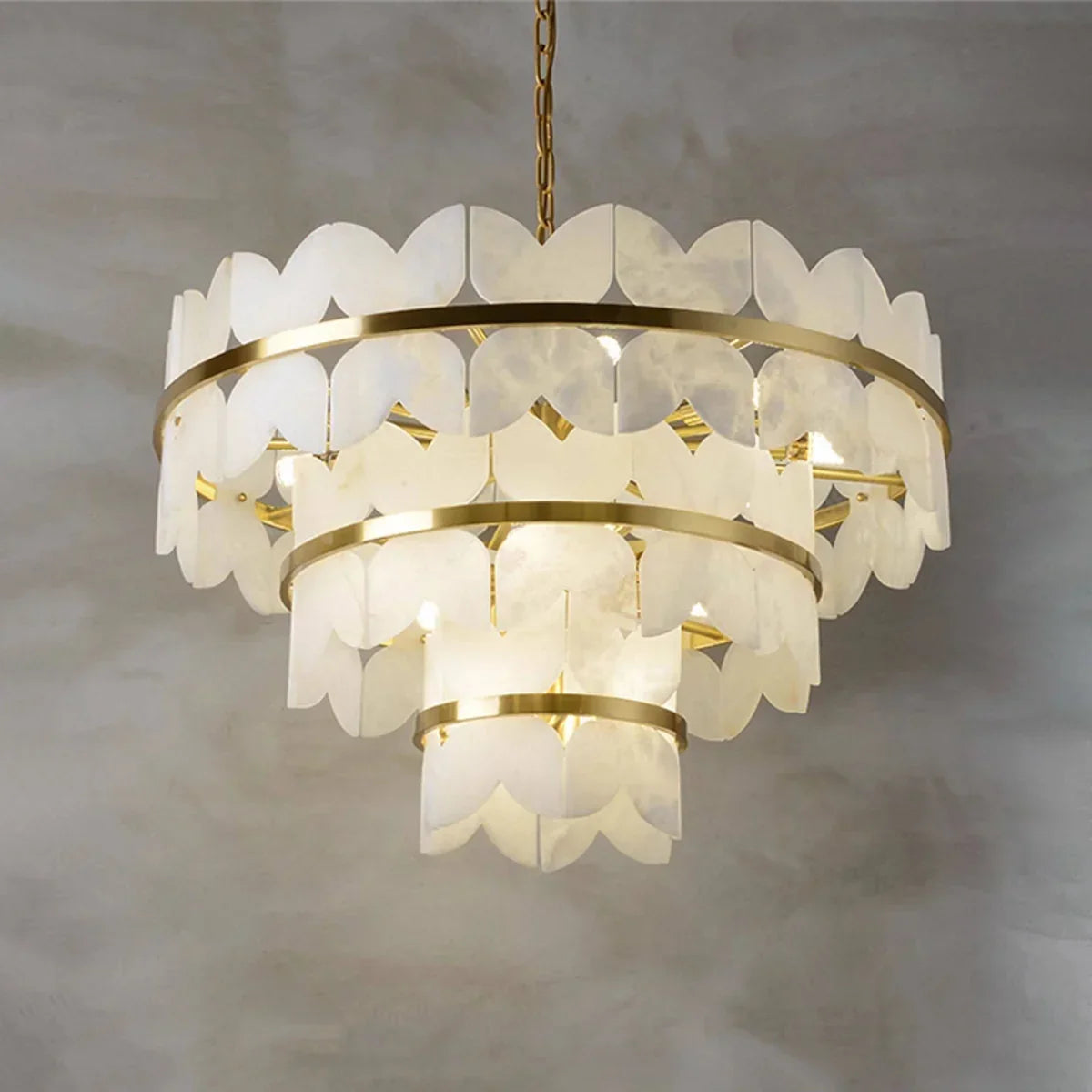 Butterfly Alabaster Round Chandelier