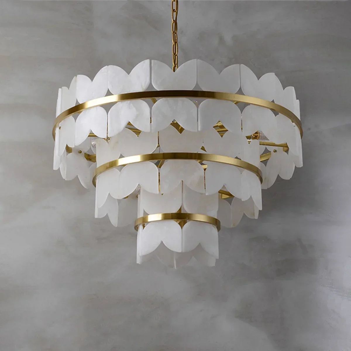 Butterfly Alabaster Round Chandelier