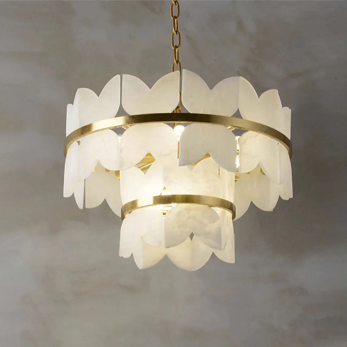 Butterfly Alabaster Round Chandelier