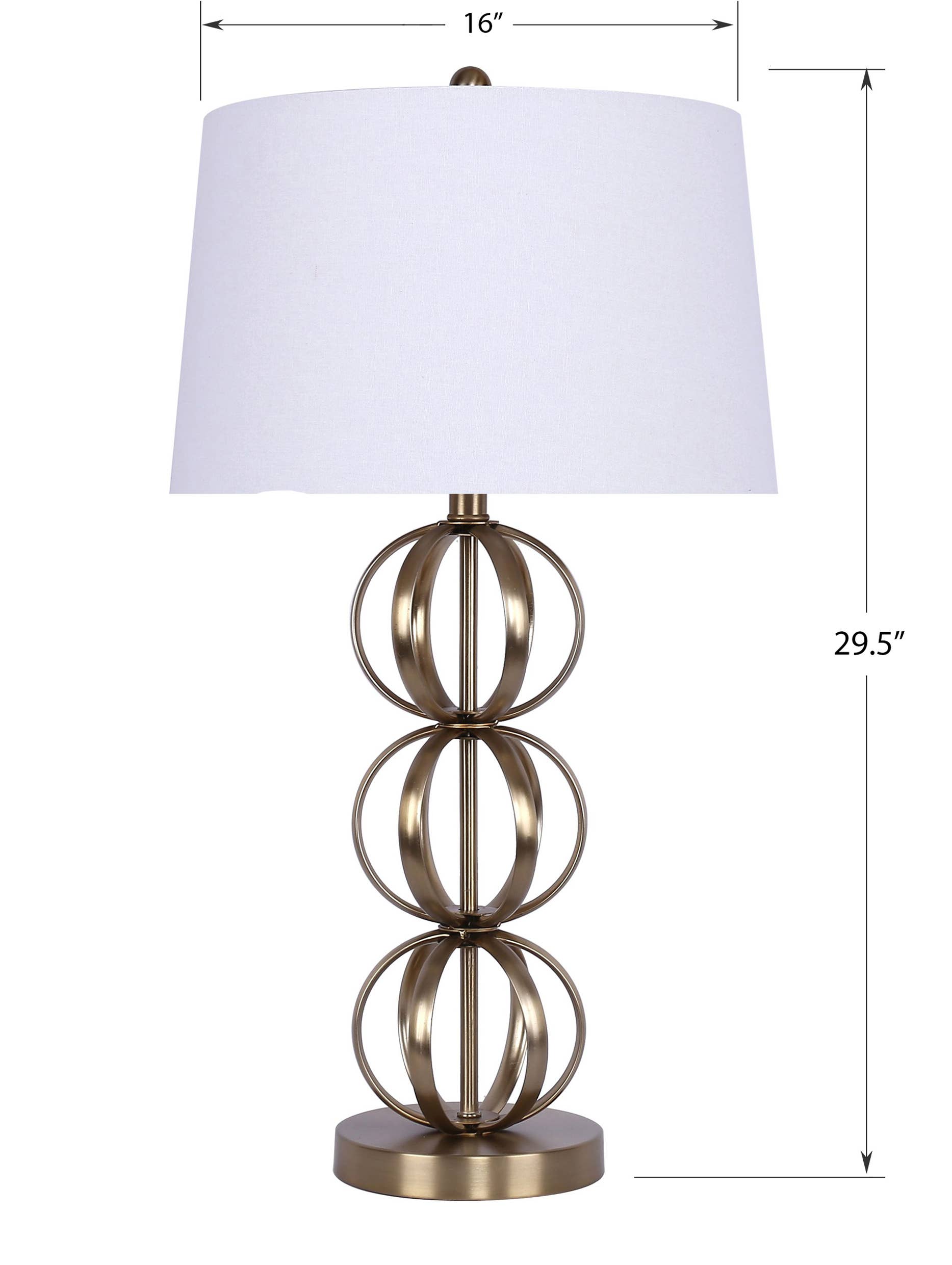 29.5" Gold Plated Table Lamp w/ Off-White Linen Shade