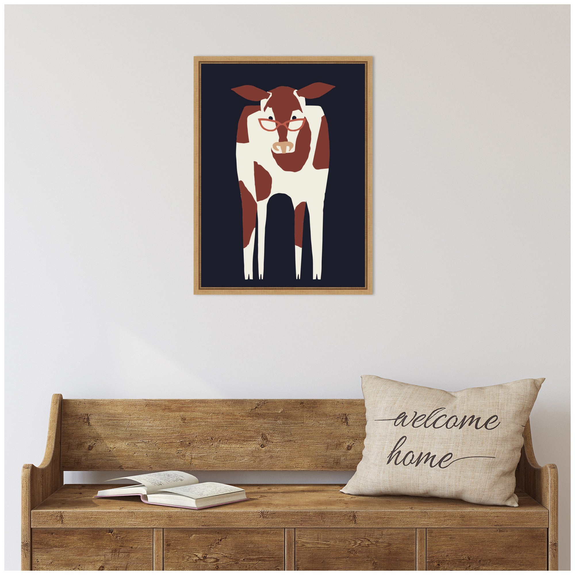 Sylvie Farm Cow Framed Canvas by Hannah Beisang