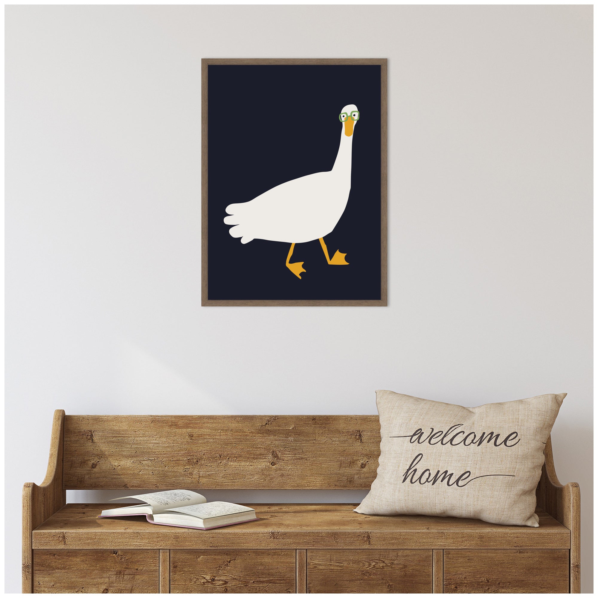 Sylvie Farm Duck Framed Canvas by Hannah Beisang