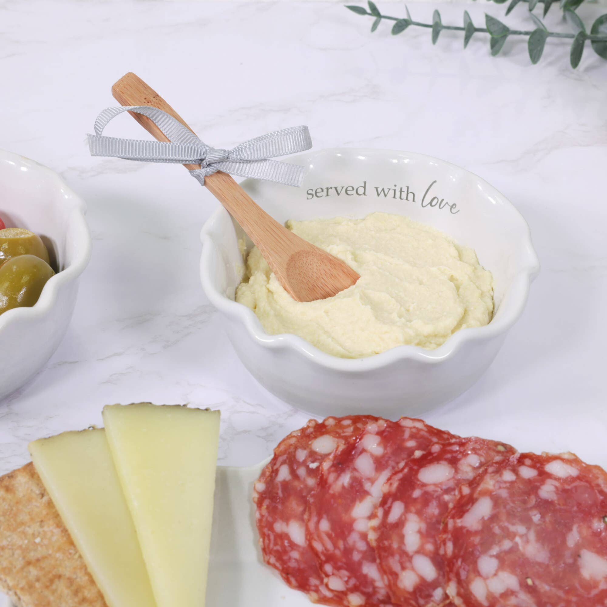 Love - 4.5" Ceramic Bowl with Bamboo Spoon