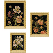 Moody Pink Hued Floral 3 Piece Framed Wall Art Print Set by Annie Quigley