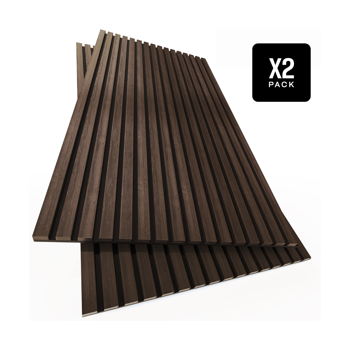 Acoustic Slat Panels: Natural Walnut / [2pcs] 94.5" x 12.6"