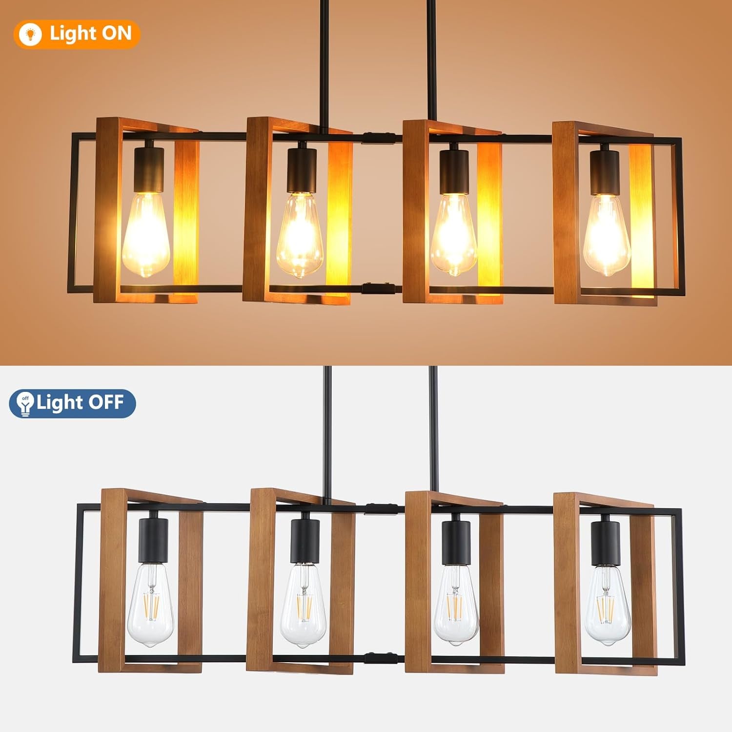 Farmhouse Linear Semi-Caged Chandelier