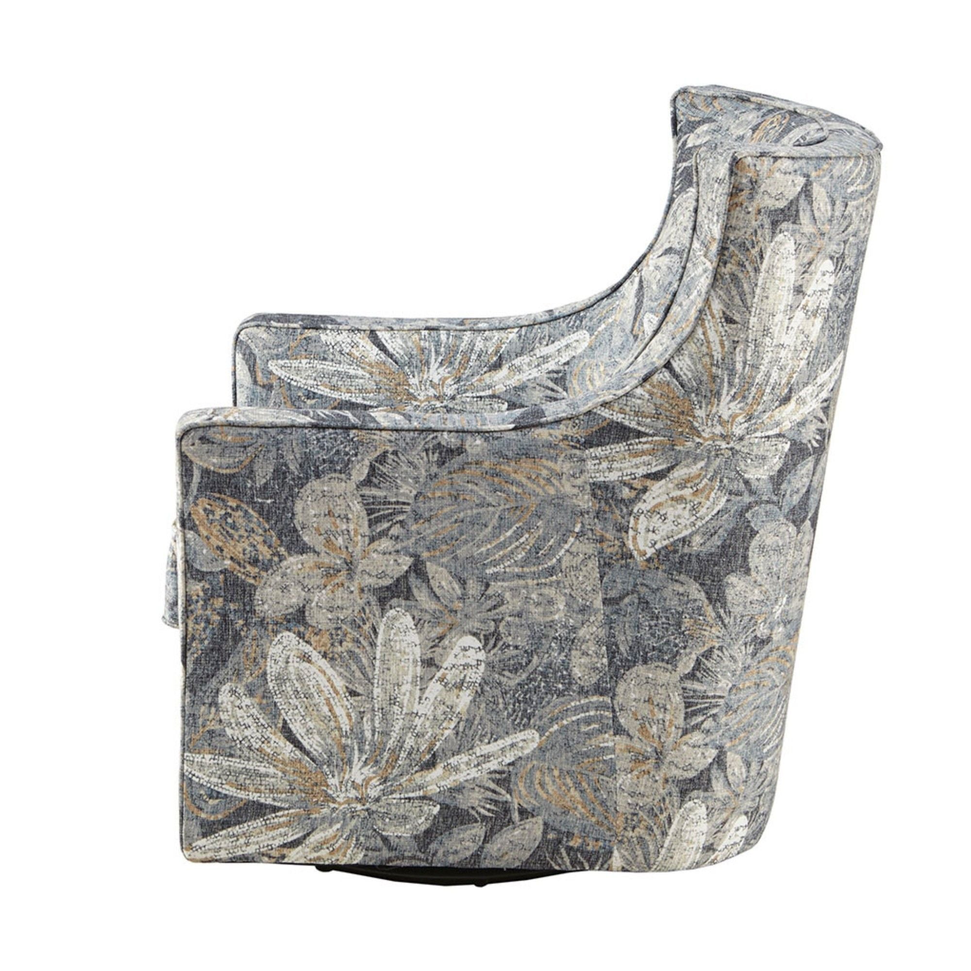 Swivel Glider Chair With Upholstery And Metal Base - Multicolor