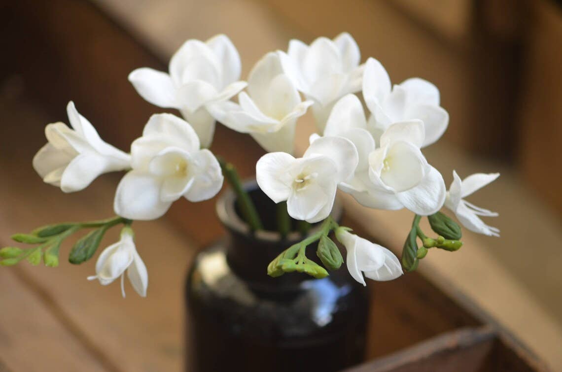 20" Lifelike Soft Real Touch Artificial Freesia-2 sprays: Pure Purple
