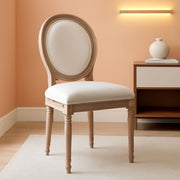 French Country Dining Chairs Beige Upholstered Set Of 6