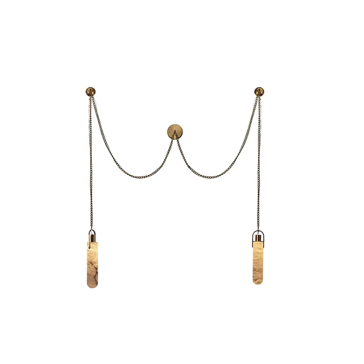 Cylindrical Alabaster Draped Chain Chandelier