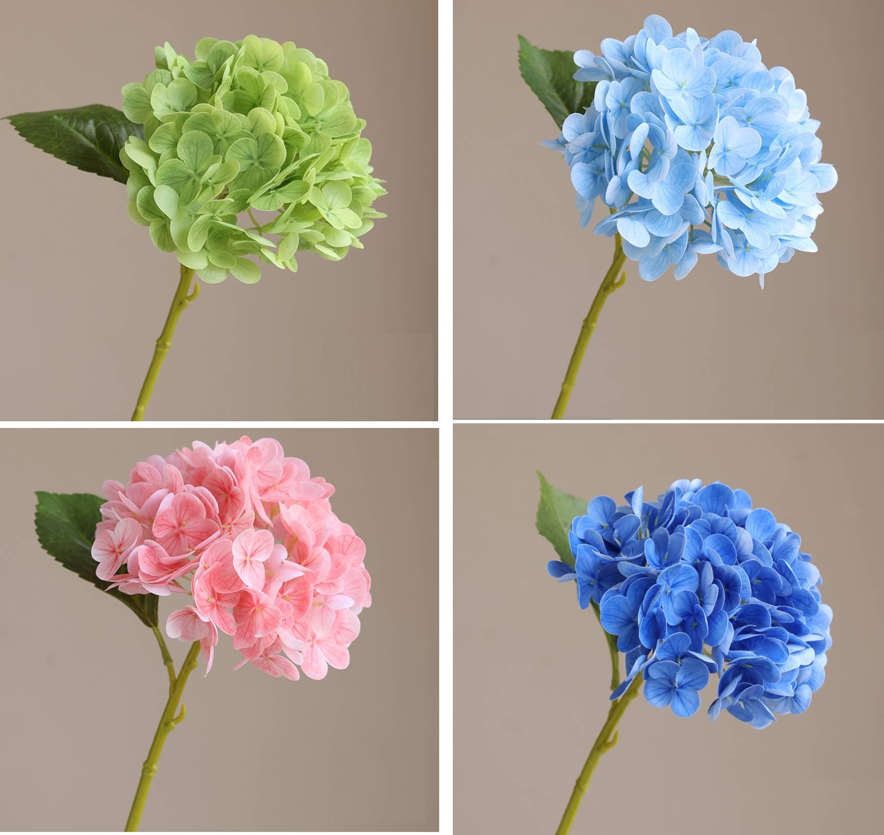 12.5"Real Touch lifelike Hydrangea-6”bloom: Pure White