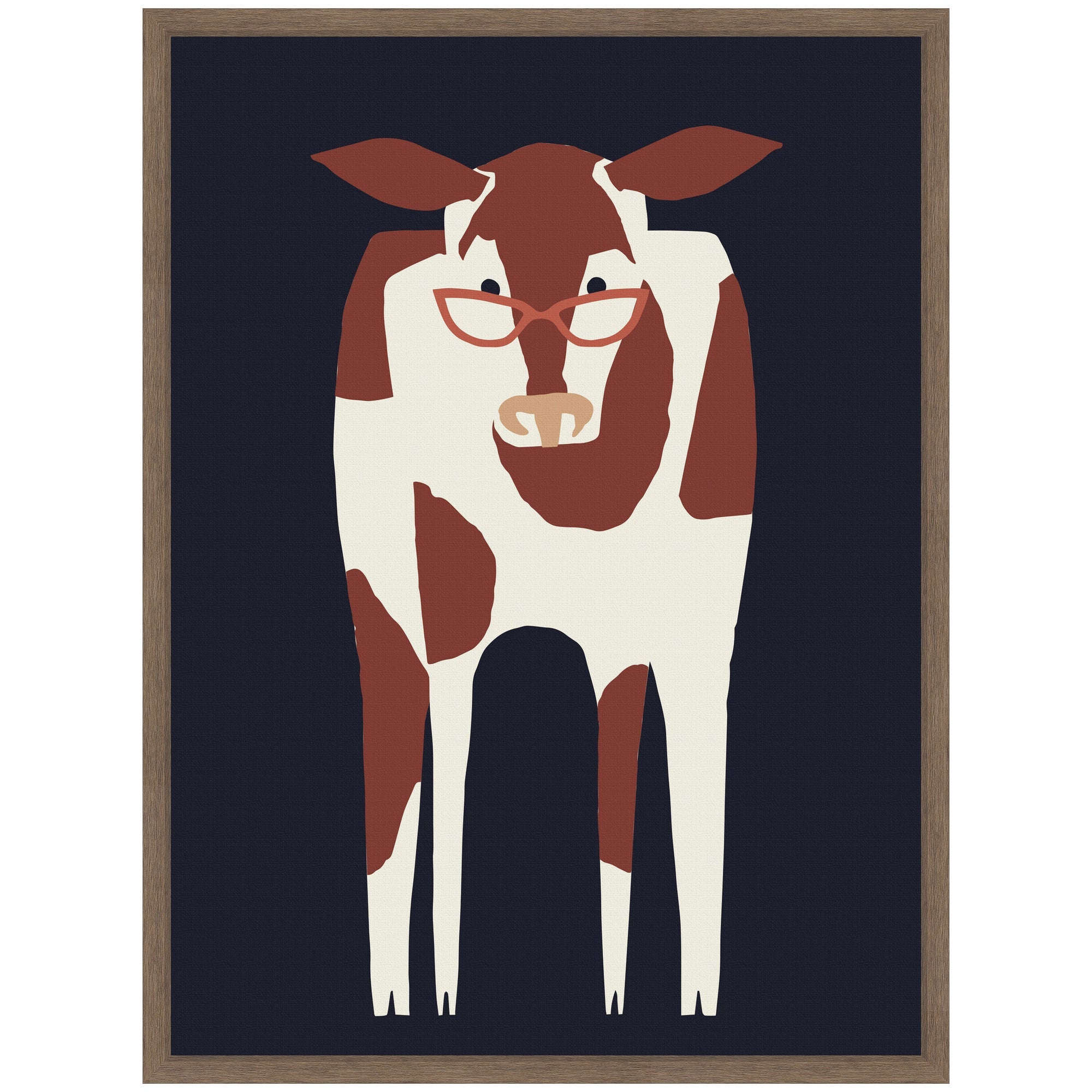 Sylvie Farm Cow Framed Canvas by Hannah Beisang