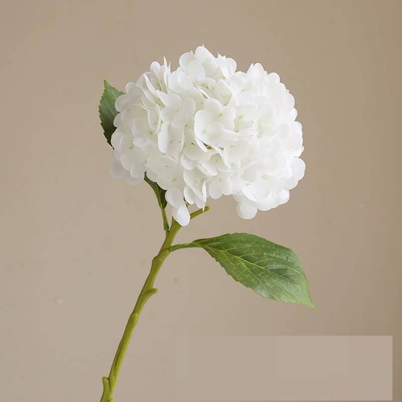 12.5"Real Touch lifelike Hydrangea-6”bloom: Pure White