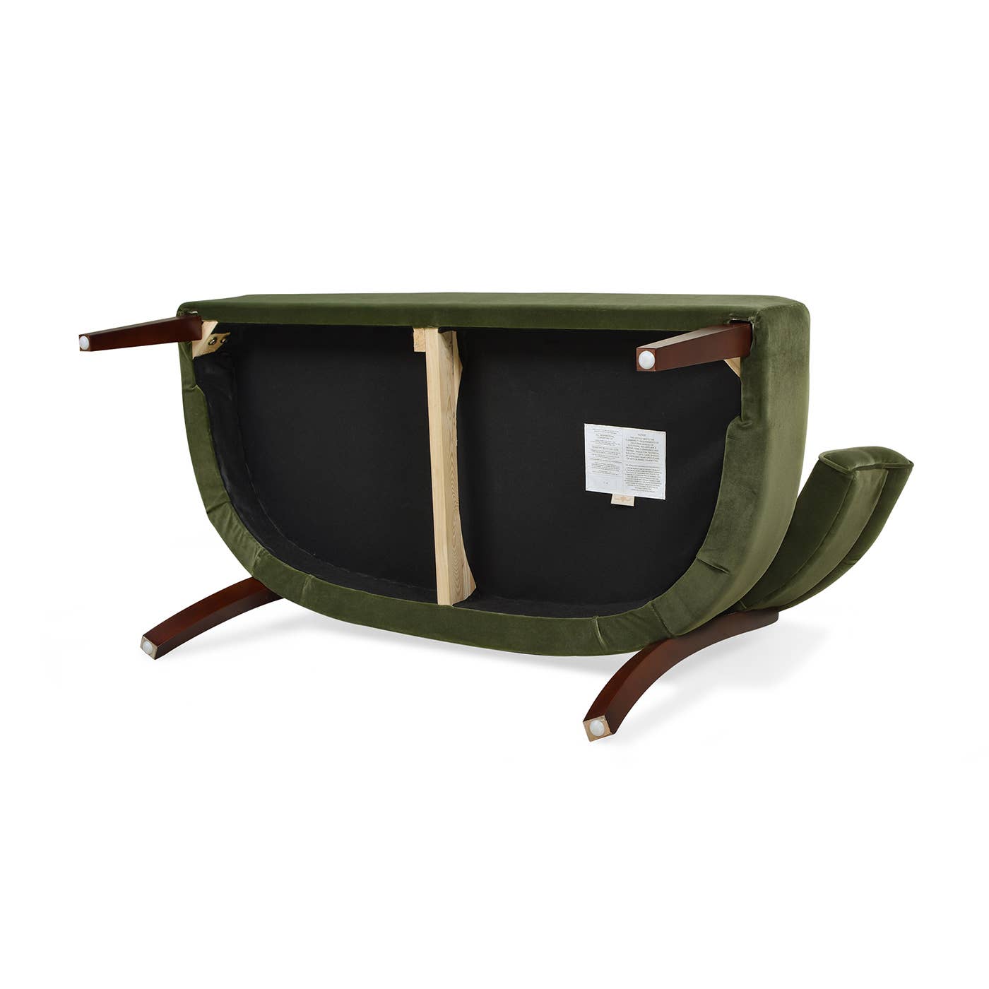 Jared Roll Arm Tufted Bench with Back Settee: Olive Green