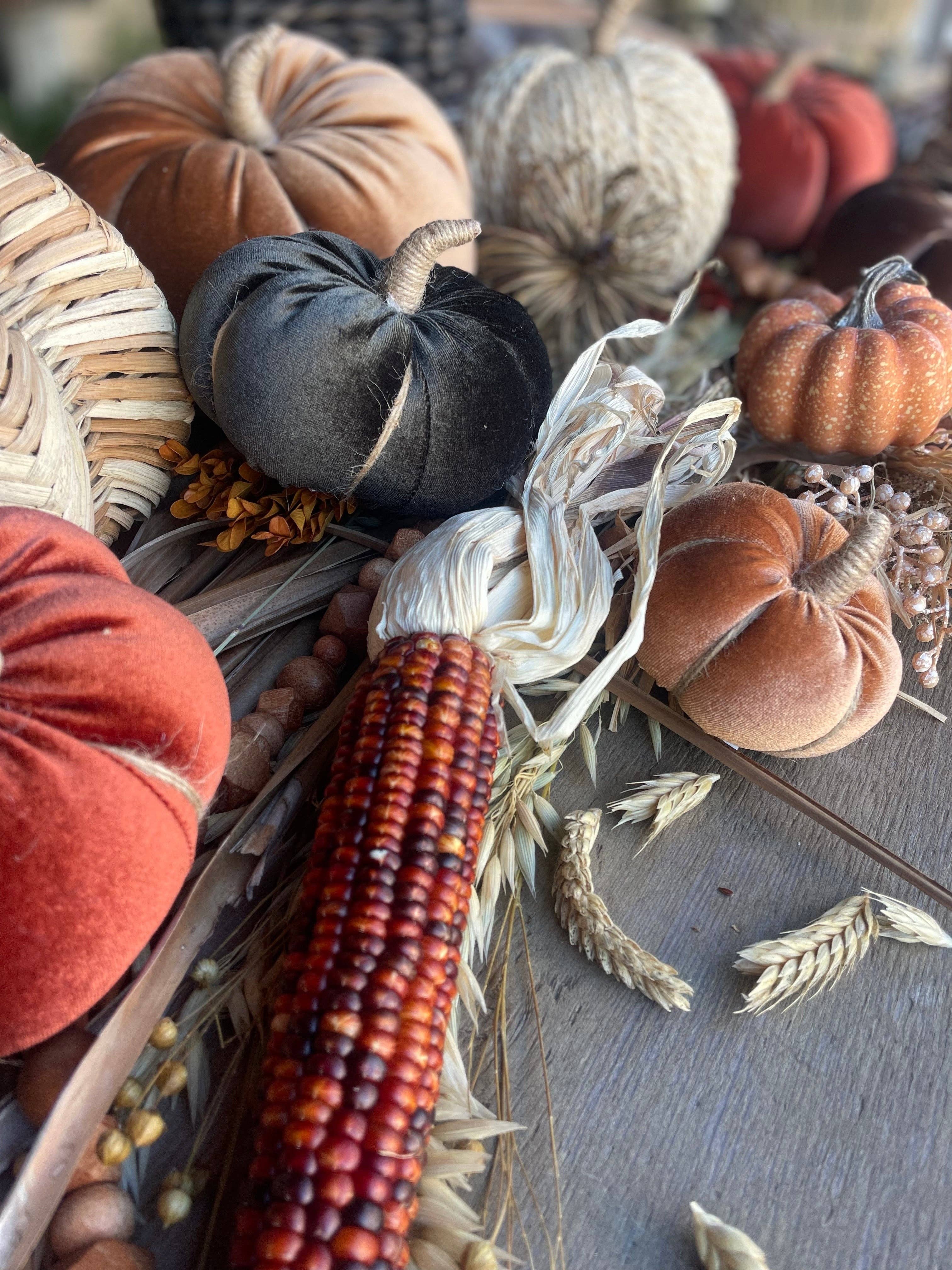 CF-3122 - Lrg. Caramel Velvet Fall Pumpkin