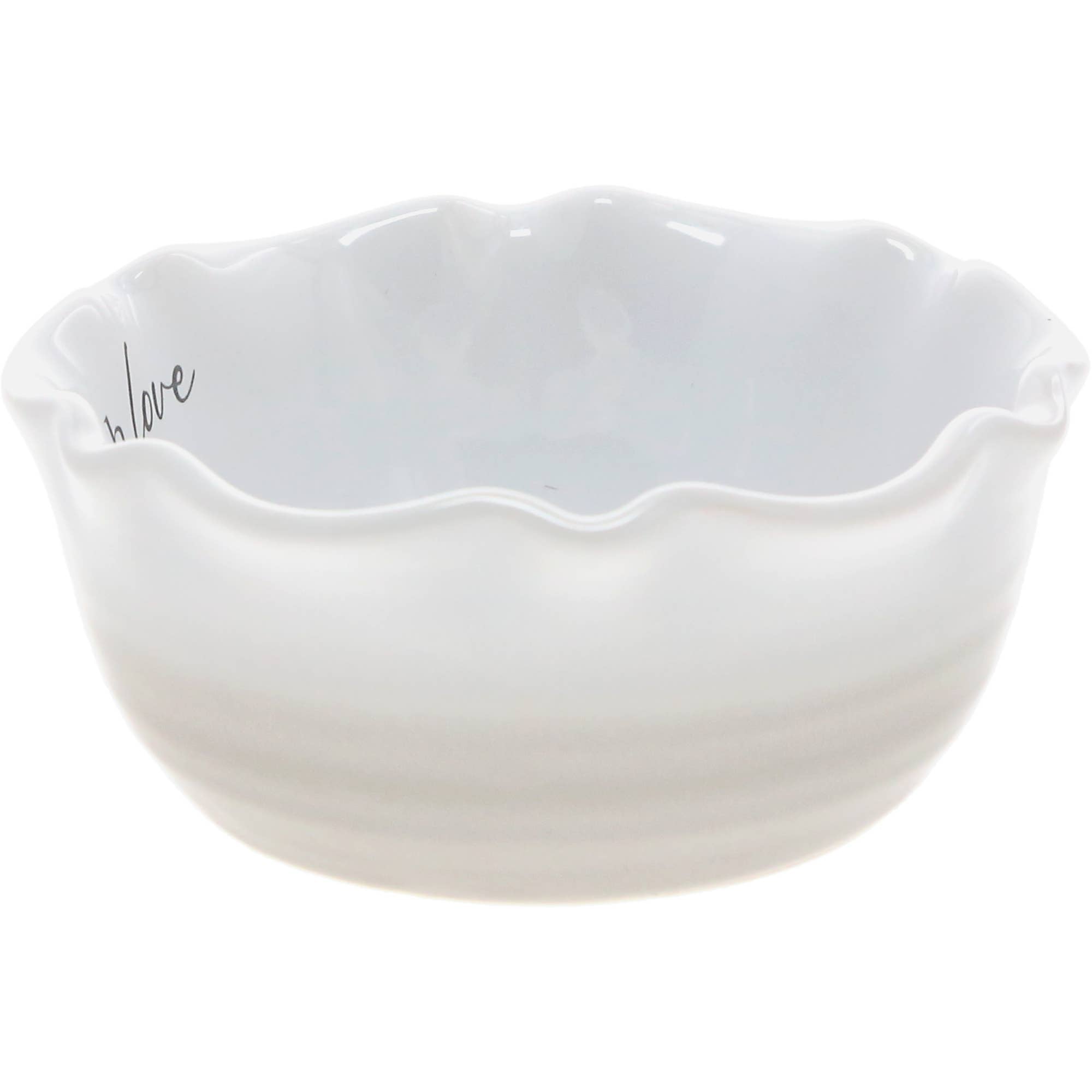 Love - 4.5" Ceramic Bowl with Bamboo Spoon
