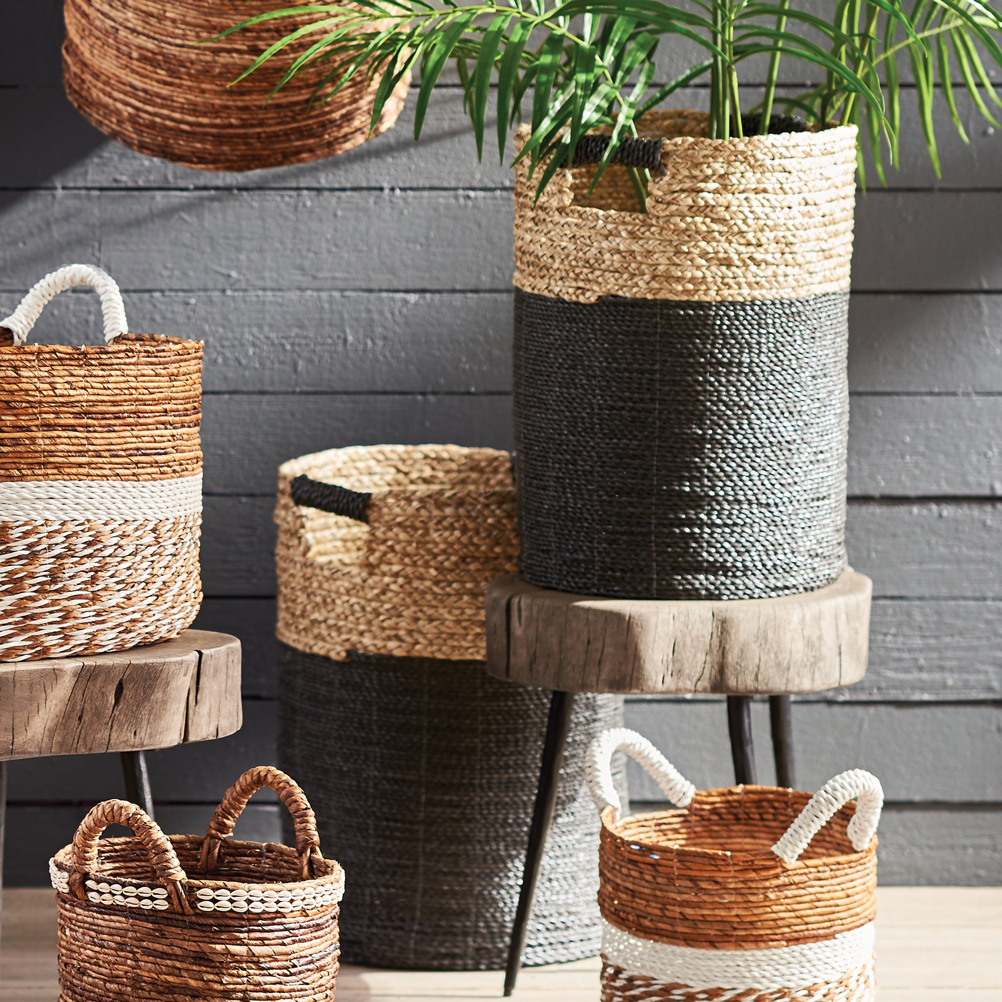 MADURA HAMPER BASKETS, SET OF 2